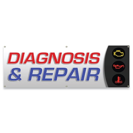 Signmission Diagnosis & Repair Banner Concession Stand Food Truck Single Sided B-72-30042
